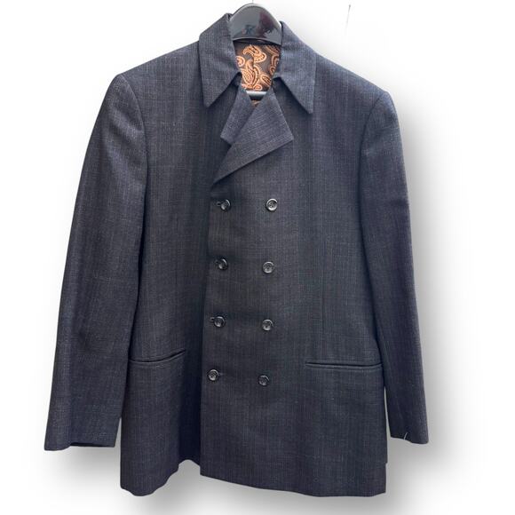 1960s Maxwell’s Double Breasted Mod Gray Wool Jacket 38S Hong Kong Hand Tailored - Picture 14 of 16